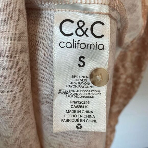C&C CALIFORNIA C & C California Linen Blend Midi Size Small - Picture 10 of 11
